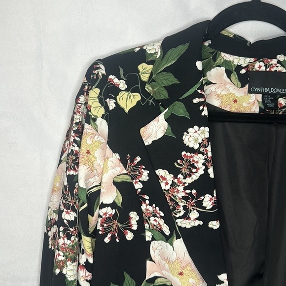 CYNTHIA ROWLEY MULTICOLOR FLORAL BLAZER (XS) - Picture 6 of 9